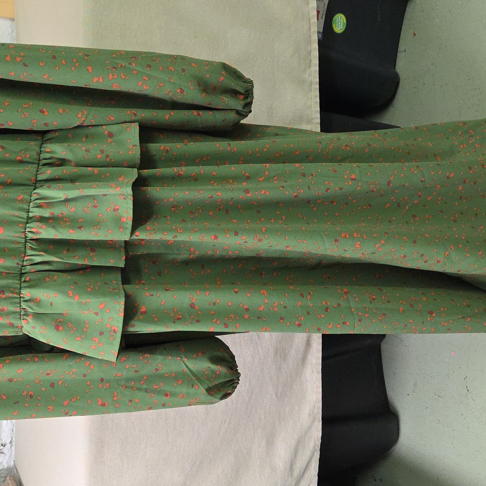 Eloquii Elements Green And Orange Patterned Dress - image 4